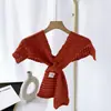 Chal Tejido Primavera y Otoño Popular en Internet para Mujer Capa Cruzada Chal Pequeño Exterior Bufanda de Lana de Gama Alta Habitación con Aire Acondicionado Cuello Falso