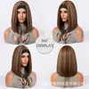 Peluca de diadema más vendida en TikTok en color piano, estilo bob con mechas, fibra de alta temperatura, se puede peinar, peluca de tiras para mujer