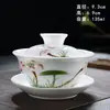 Nine Residence Cerámica Gaiwan Taza de Té Cuenco de Té Celadón Juego de Té Tapa Repuesto Kung Fu Sancai Grande Fábrica de Porcelana Blanca Dehua