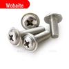 316 cabeça redonda cruzada de aço inoxidável PWM com cabeça de panela de arame de máquina de almofada com parafuso médio M3M4M5 * 4-x30