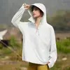 Roupas de Proteção Solar UPF100 Feminina 2025 Novo Verão Gelo Anti-UV Seda de Gelo Respirável Casaco de Proteção Solar