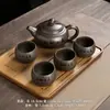 Bule de Argila Roxa Autêntico Yixing Grande 400ml Conjunto de Chá Artesanal Presente para Idosos e Líderes, Conjunto de Preparo de Chá de Luxo Leve de Alta Qualidade B12