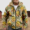 Chaqueta de Algodón Gruesa con Forro de Polar Estilo Étnico Camuflaje Transfronterizo 2025 con Cremallera y Bolsillos de Parche para Abrigo