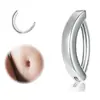 Ombliguera Transfronteriza de Acero Inoxidable Flor Mariposa Bola de Arcilla Suave Plata Anillo para Ombligo Simple Básico Joyería para Perforación