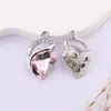 Brincos de Tarraxa com Pingente de Coração e Diamante Estilo Coreano Acessórios de Joias DIY em Liga Metálica Acessórios para Pulseira Colar