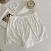 Shorts de segurança tipo A em algodão com Lycra, estilo casual francês, pode ser usado por fora, shorts boxer com acabamento em renda, shorts anti-exposição, roupa de dormir feminina