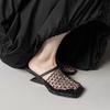 Sandalias tipo mula huecas de estilo casual versátil para vacaciones, nuevo diseño de verano para estatura petite, sandalias romanas que realzan la altura