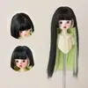 Fotos reais do fabricante de peruca de princesa BJD, macia e quente, de alta qualidade e fácil de estilizar, peruca reta longa de 6 polegadas