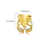 Anillo de mariposa de amor transfronterizo accesorios de joyería acero inoxidable estrella de mar forma de corazón doble anillo joyería anillo ajustable venta al por mayor