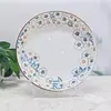 Prato Grande de Cerâmica com Renda de Alto Valor 10,5 Polegadas Cor Sob Esmalte Prato de Jantar Doméstico Prato de Salada Hotel Comercial Sobremesa