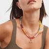 Collar con colgante de letra de 14 quilates para mujer, joya de piedras preciosas de colores, joyería de playa de verano, gran oferta en Amazon