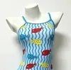 Traje de banho feminino profissional para corrida, maiô de peça única em Lycra de camada única com desenho para treinamento em piscina, traje de banho para competição estudantil