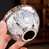 Taza de Cinco Elementos torneada en horno, taza de maestro, taza de té de cerámica grande individual, taza de té Kung Fu Jianzhan de grado maestro famosa en internet