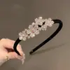 Faixa de Cabeça de Veludo Coreano com Strass Laço Liga Metálica Grampo de Cabelo Joia Grampo de Cabelo Diamantado Antiderrapante Acessórios de Cabelo Venda por Atacado
