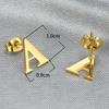 Pendientes de estilo coreano con letras A, de acero de titanio y calidad, con un diseño de nicho ligero y lujoso que combina con todo.