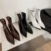 Botas Elásticas Super Elásticas para Mujer Botas Adelgazantes Otoño Invierno Nueva Llegada Punta Fina Cierre Trasero Tacón Alto Grueso Moda Botines Botines Elásticos para Mujer