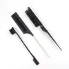 Peine de Tres Filas con Cerdas de Jabalí, Peine de Cola para Peinado del Cabello, Cepillo para Cejas de Doble Punta, Cepillo para Control de Bordes, Set de Herramientas para Maquillaje y Peinado del Cabello