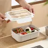 Lonchera estilo japonés para oficinistas, apta para microondas, con compartimentos, lonchera reductora de grasa, vaso para agua, vaso para sopa, lonchera para frutas
