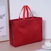 Bolsa de tela no tejida con impresión de logotipo, bolsa de compras para ropa, bolsa de promoción de regalo corporativo tridimensional en relieve, hecha a medida