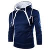 Artículo de Moda Más Vendido Transfronterizo de Ebay: Sudadera con capucha de estilo bloque de color y doble cremallera para hombre, personalizable con logotipo