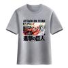 Camiseta de animación de El ataque de un gigante que rodea a una pareja de estudiantes de manga corta, un soldado de segunda dimensión, una camiseta de algodón Allen larga de manga corta.