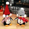 Decoraciones Navideñas Nuevas Transfronterizas Adornos de Pingüino Enano Muñeca con Gorro Tejido Muñeca Decoración Creativa para Ventana