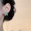 2023 Nuevos y elegantes pendientes de mariposa de circonita verde de alta calidad para mujer, ligeros, de lujo, retro, exquisitos, llenos de diamantes, joyería