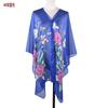 Nova flor de chiffon de verão borboleta protetor solar guarda-sol xale de viagem mulheres impressas lenço de seda toalha de praia fábrica atacado