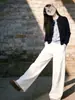 Estilo Old Money, de alta gama, con bloques de color, cárdigan de punto tipo dos piezas para mujer, adecuado para primavera, otoño e invierno, con un diseño suave y cómodo de estilo coreano