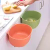 Papelera creativa para colgar en la pared sin perforaciones para el hogar con tapa para baño, puerta de gabinete de cocina, cubo pequeño de plástico, venta al por mayor