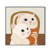 Pintura Decorativa de Gato Roubando Leite para Quarto Infantil, Pintura de Parede para Cabeceira de Quarto, Mural para Sala de Jantar, Estilo Ins, Minimalista Nórdico