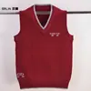 Novo Colete de Tricô Gola V Estilo Coreano para Meninos Pulôver Camisa Base Roupa Infantil Suéter de Estudante Atacado