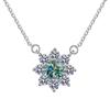 Collar Transfronterizo de Moissanita para Mujer, Color D, 1 Quilate, Colgante de Gema de Estrella de Ocho Puntas de Alta Gama, Cadena de Clavícula de Plata de Ley S925 Fabricante