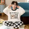 Pijama de otoño e invierno para niños, forrado de forro polar y engrosado, forro polar de coral, franela para bebés niñas, conjunto de ropa de estar a juego para niños y padres e hijos