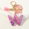 Moda Roxo Carta Chaveiro Amor Lantejoulas Borboleta Borla Cristal Cola Pingente Acessórios Senhoras Chave