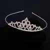Moda Coreana Accesorios para el Cabello de Princesa Corona Simple Aro para el Cabello de Cumpleaños Tocado Aleación Pedrería Corona Pequeña para Niños
