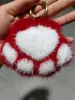 Internet transfronteiriça Explosões vermelhas Imitação de pele de vison Pata de gato Pingente de pelúcia Bolsa Pendurada Chaveiro de carro Presente de Natal personalizado