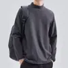 Camiseta interior de terciopelo alemán de doble cara para hombre, otoño e invierno, color liso, cuello semi-alto, manga larga, camiseta térmica calefactora, primera generación de pelo