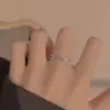 Anillo de Rama de Plata Pura S999 con Circonita para Mujer, Diseño de Nicho, Anillo Personalizado, Lujo Ligero, Ajustable, Sensación de Alta Gama, Joyería al por Mayor