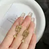 Pendientes Cuadrados de Cristal Morado con Incrustaciones de Diamantes Geométricos Súper Brillantes Estilo Coreano Accesorios para Orejas de Lujo Ligero Populares en Internet