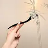 Grampo de Cabelo de Madeira de Alta Qualidade com Franjas e Design Floral, Acessório de Cabelo Estilo Chinês Tradicional para Mulheres, Novo Modelo 2026, Novo Grampo de Cabelo Estilo Chinês
