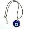 Venta al por mayor de fábrica Colgante de collar de vidrio Ojo de Diablo Ojos Azules Turcos Accesorios Transfronterizos Collar Sencillo de Hilo de Cera