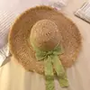 Sombrero de Playa de Paja Raffia Estilo Francés de Ala Ancha Sombrero de Protección Solar para Vacaciones en la Costa 2026 Nuevo Diseño Hueco Sombrero de Paja Parasol para Mujer