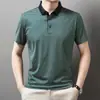 Camiseta de Manga Corta para Hombre Verano 2024 Nueva Llegada Moda Joven y de Mediana Edad Camiseta a Rayas Informal de Media Manga Versátil Camisa Polo