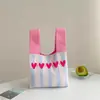 Tarjeta de regalo para el Día del Maestro, Flores, Bolso tejido a mano, Bolso de muñeca, Bolso de mano, Bolso tejido para mujer, Bolso tipo chaleco