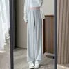 Pantalones de Hielo de Seda con Protección Solar para Mujer, Nuevo Estilo Otoño 2026, Cintura Alta, Corte Holgado, Adelgazantes, Casual, Pierna Recta Estrecha, Secado Rápido, Pierna Ancha
