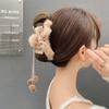 Clipe de cabelo de borla de laço de pelúcia Clipe de cabeça traseiro Grampo de cabelo feminino Celebridade da Internet 2023 Novo Chapéu de clipe de outono e inverno
