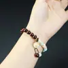 Pulsera de Garra de Gato Asada con Carbón Bodhi Natural Pulsera de Sándalo Rojo Hoja Pequeña Pulsera de Garra de Gato Asada con Carbón Libro Rojo Pulsera Bodhi de Loto