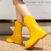 Nuevas botas de lluvia de otoño e invierno de red para mujer de media caña antideslizantes impermeables botas de lluvia zapatos de agua zapatos de goma resistentes al desgaste para hacer ejercicio combinan con todo