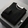 Nuevo suéter de lana de cuello redondo grueso para hombre de otoño e invierno, suéter casual de punto trenzado para hombres jóvenes y de mediana edad, suéter cálido de lana pura